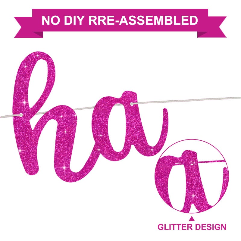 BEISHIDA Rose Red Happy Sweet 16 Birthday Banner, Pre-Strung Glitter Happy 16 Birthday Decoration for Girls,Happy 16th Birthday Sign for Women, Girls - Image 2